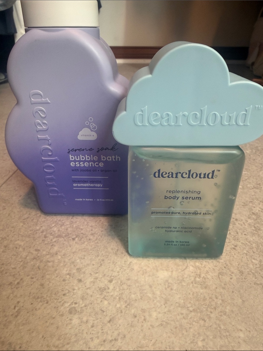 dearcloud Lavender Bubble Bath & Replenishing Body Serum Set